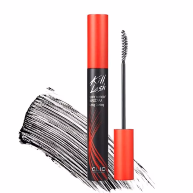 Clio Kill Lash Superproof Mascara: Thiết kế đầu cọ mảnh giúp tách mi tơi, tự nhiên, chống nước hiệu quả theo tiêu chuẩn Hàn Quốc. Giá tham khảo: 185.000 đồng.