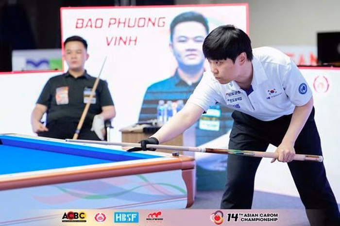 Kim Haeng-jik vượt qua Bao Phương Vinh trong trận chung kết đầy kịch tính. Ảnh: PHONG LÊ